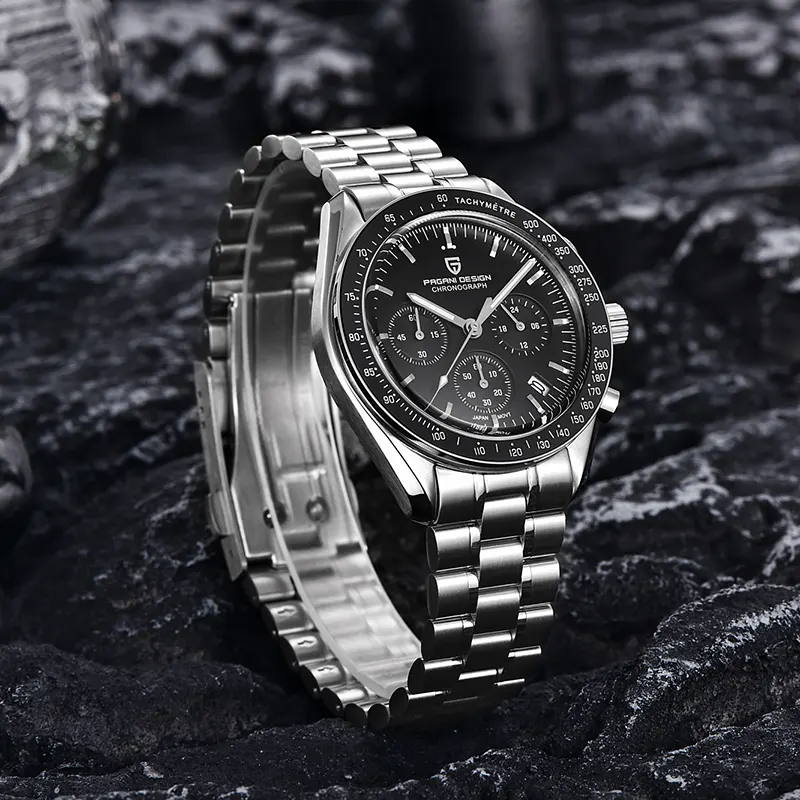 Pagani Design PD-1701 Speedmaster Chronograph Black Dial Men's Watch